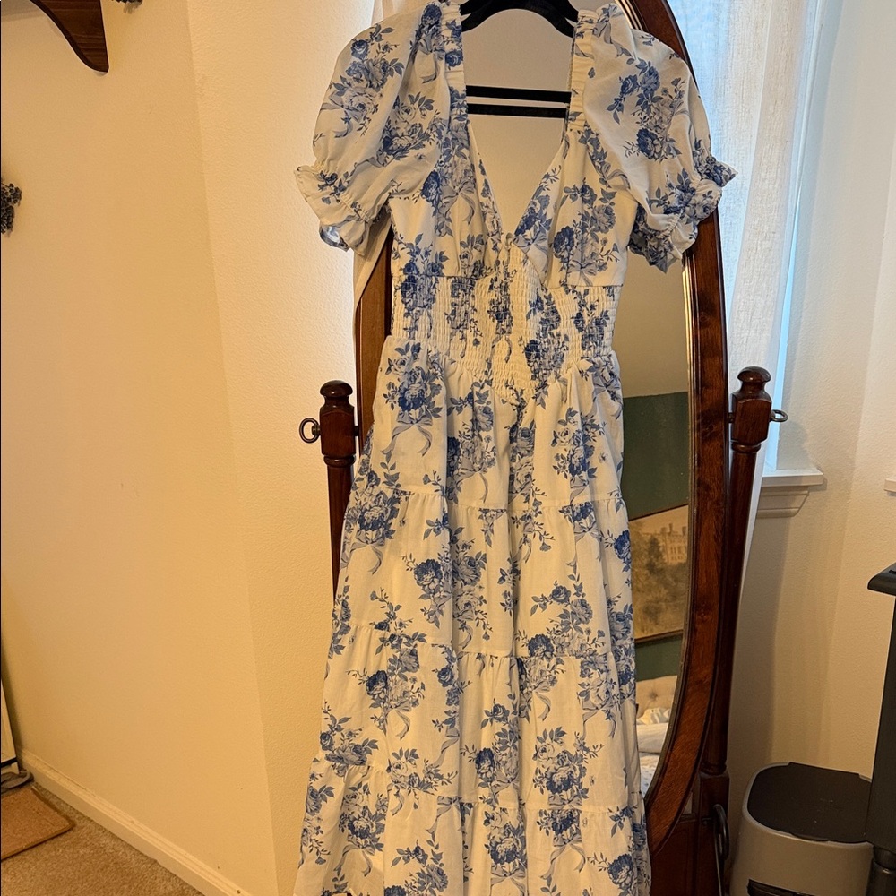 Floral Blue and White Women's Dress. Francesca brand
